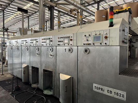 Topra Vier kleurenprinter Slotter Die Cutter Met Stacker Voor gebruikte Dongfang Machinery