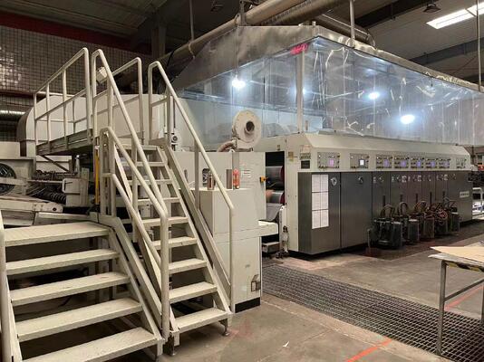 66″ X 110″ Martin 4 Color Bottom Printing Rotary Die Cutter Slotter