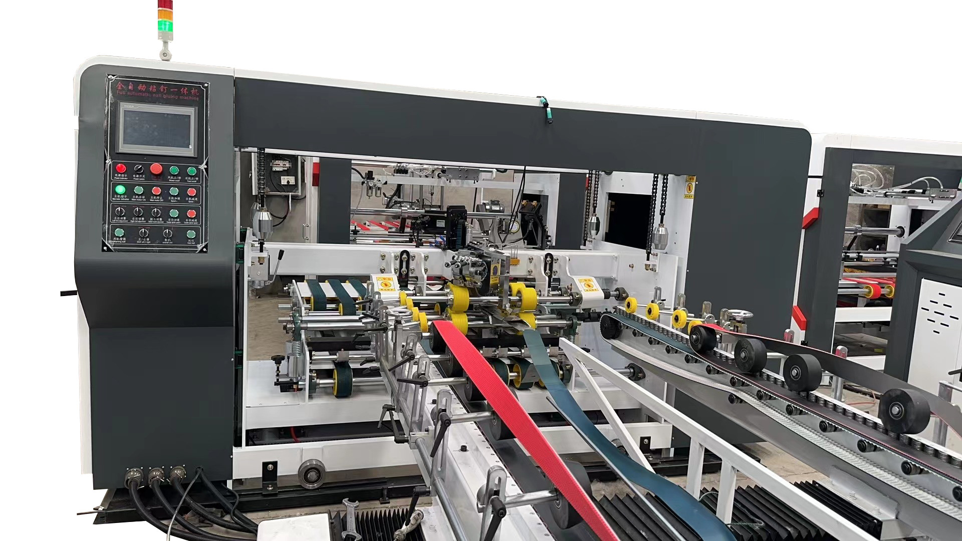 Flexo Corrugated Folder Gluer Carton Box Folding And Gluing Machine 12kw